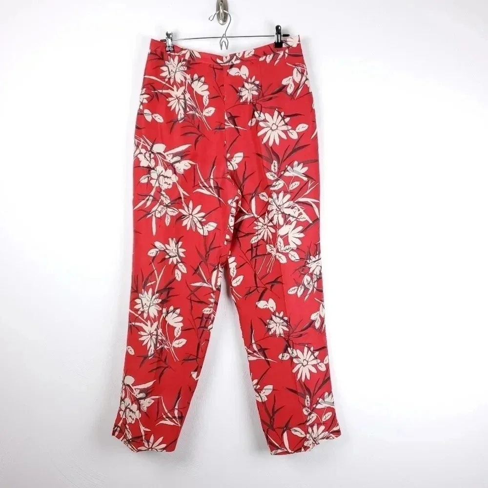 Adrianna Papell Silk Floral pants